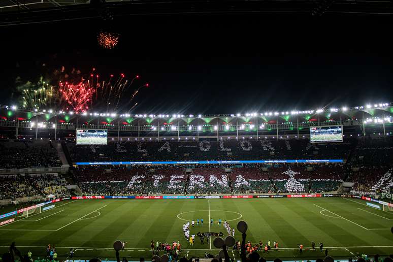 Mosaico do Fluminense na noite de ontem. 