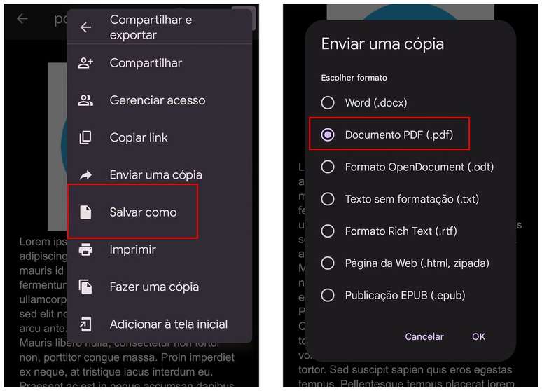 Use o Documentos do Google para gerenciar arquivos do Word (Imagem: Captura de tela/André Magalhães/Canaltech)