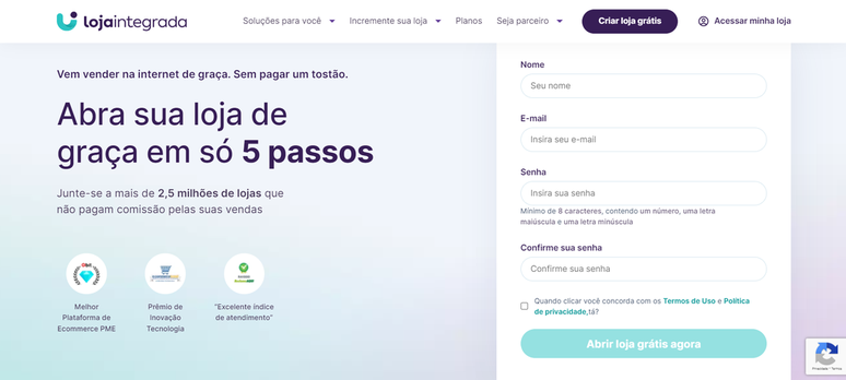 Loja Integrada oferece rápida criação de um e-commerce (Imagem: Captura de tela/Guilherme Haas/Canaltech)