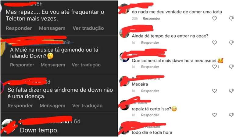 Prints de comentários ofensivos no perfil de Maju