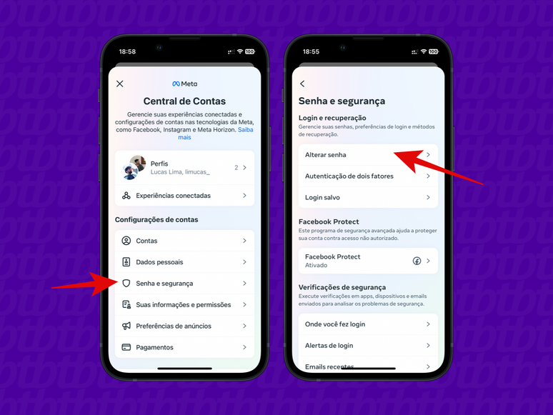 screenshot of the process to change Instagram password via Account Center on Facebook screenshot of the process to change Instagram password via Account Center on Facebook