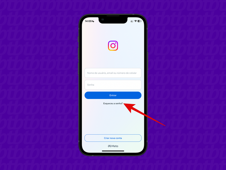 screenshot of the process to recover the Instagram password via the mobile application screenshot of the process to recover the Instagram password via the mobile application