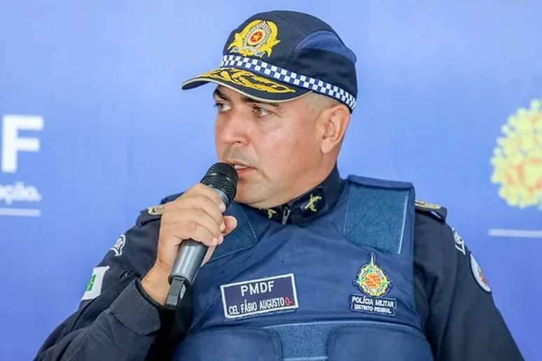 Ex-comandante-geral da Polícia Militar do Distrito Federal, coronel Fábio Augusto Vieira está preso preventivamente por ordem do STF.