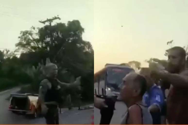 Policiais dicutiram com testemunhas de acidente, segundo mostra vídeo nas redes sociais