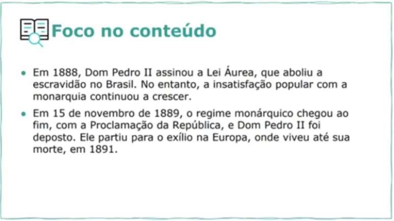 Material do governo Tarcísio diz que Lei Áurea foi assinada por Dom Pedro II