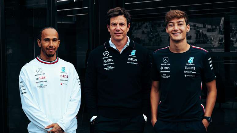 Hamilton, Wolff e Russell: trio segue at&eacute; 2025, sabendo que cada um precisa do outro