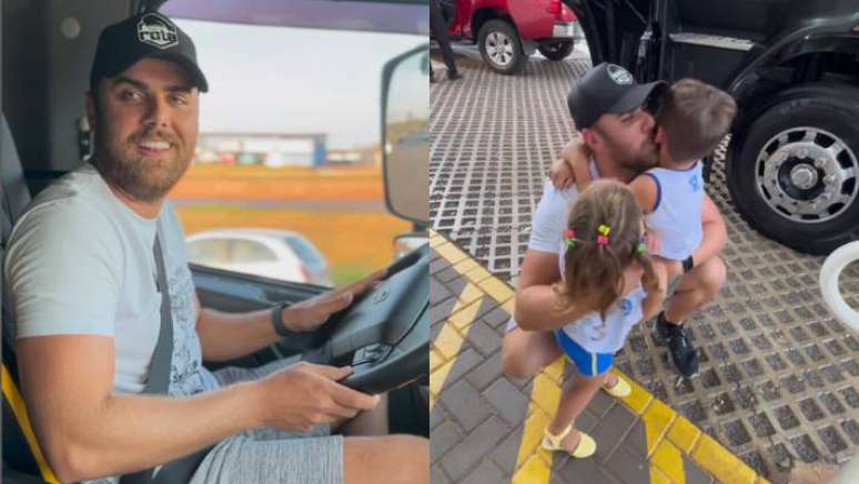 Z&eacute; Neto publicou um registro buscando filhos de caminh&atilde;o na escola.