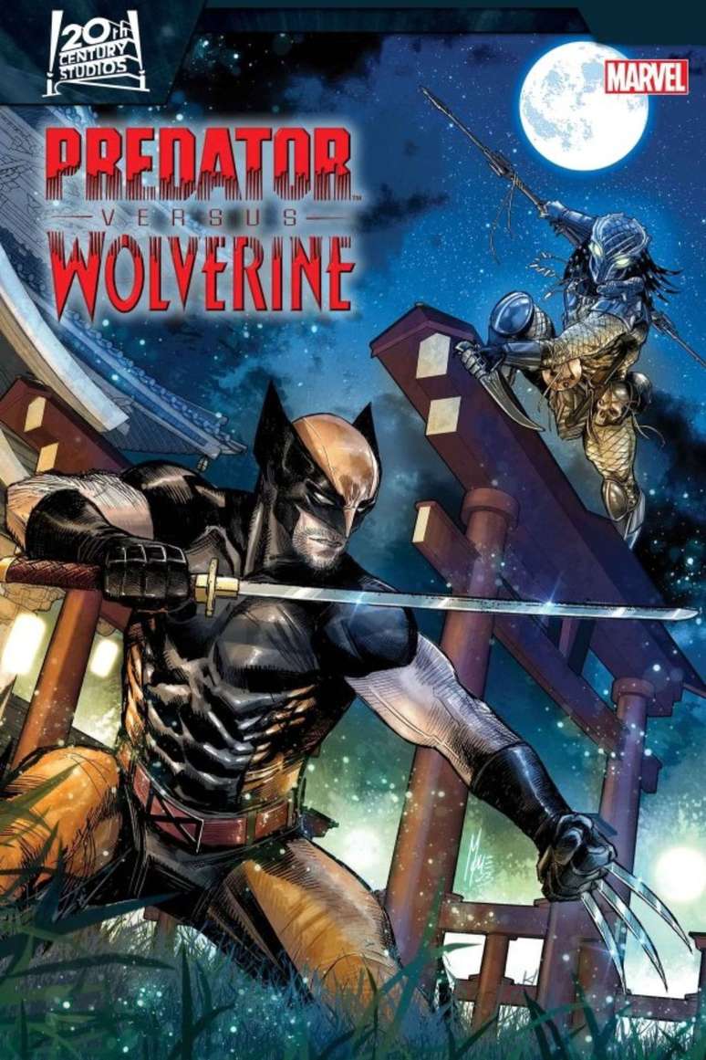 Marvel revela que o Predador está também em busca do adamantium do corpo de Wolverine (Imagem: Reprodução/20th Century Studios e Marvel Comics)