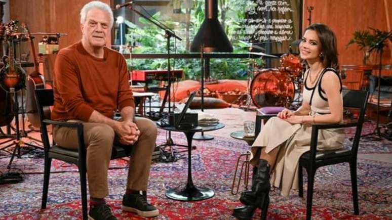 Bial e Sandy (Bob Paulino/TV Globo)