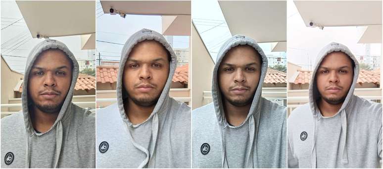 A54 x Edge 40 x Realme 11 Pro+ x Redmi Note 12 Pro+ em selfie (Imagem: Diego Sousa/Canaltech)