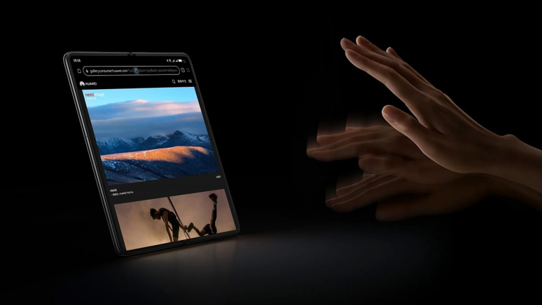 Sistema HarmonyOS traz suporte para controle por gestos (Imagem: Divulgação/Huawei)