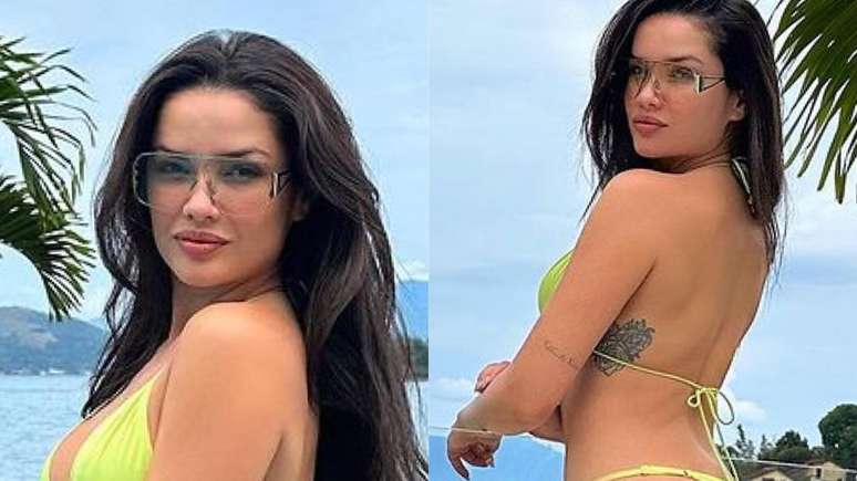 Juliette exudes beauty and commands attention when she wears a string bikini