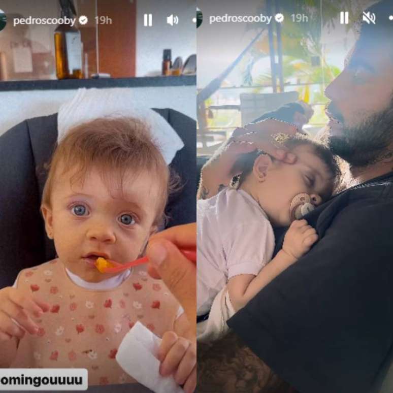 Pedro Scooby aparece com Aurora em seus stories do Instagram