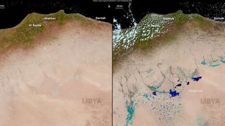 Imagens foram capturadas pelo satélite Sentinel 2 do Copernicus 