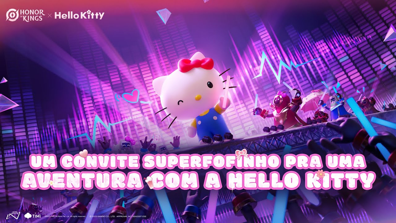 Colaboração com Hello Kitty terá skins para personagens e itens temáticos da gatinha emHonor of Kings