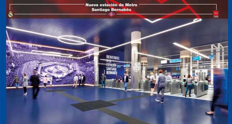 Estação de metrô no Santiago Bernabéu, estádio do Real Madrid –