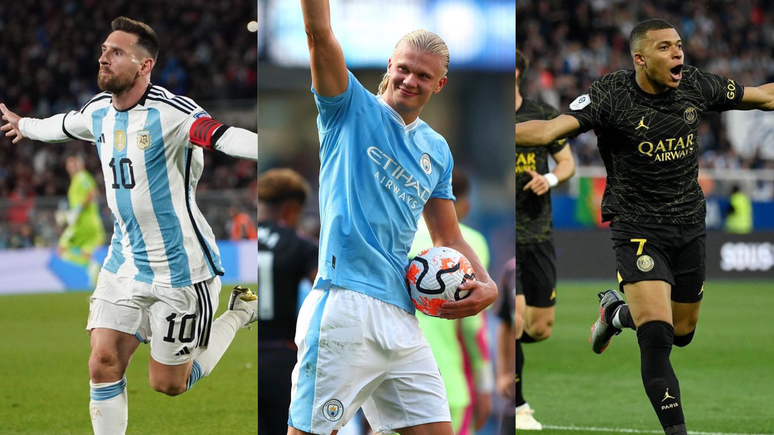 Haaland, Mbappé e Messi são finalistas do prêmio The Best - Esportes - R7  Futebol