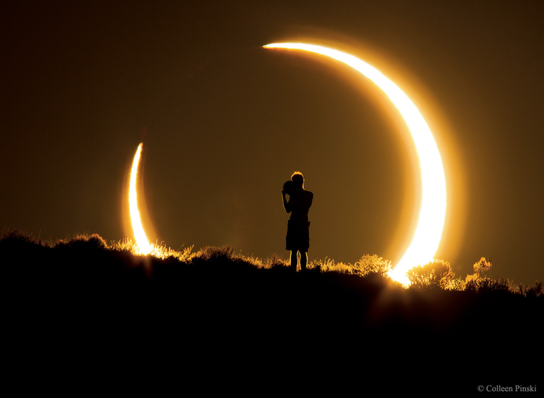 Eclipse solar anular ocorrido em 2012 (Imagem: Reprodução/Colleen Pinski)