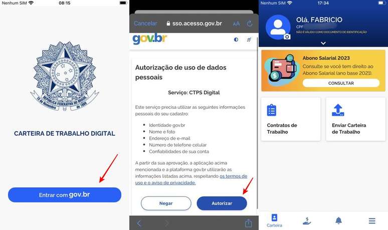 Você pode acessar sua Carteira de Trabalho Digital através de um app dedicado (Imagem: Captura de tela/Fabrício Calixto/Canaltech)