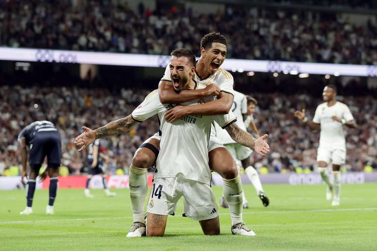 Joselu e Bellingham em Real Madrid x Real Sociedad - 