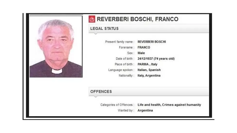 A Interpol emitiu um aviso de busca por Franco Reverberi em 2011