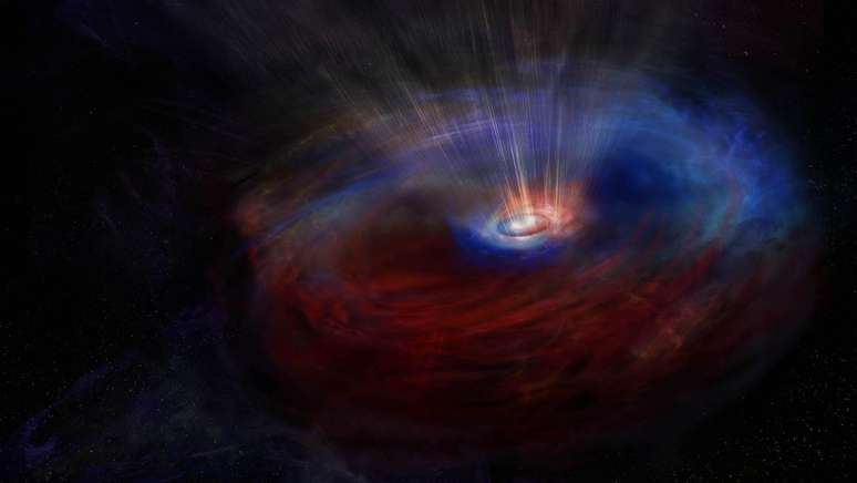 The black hole prevents star formation in its galaxy