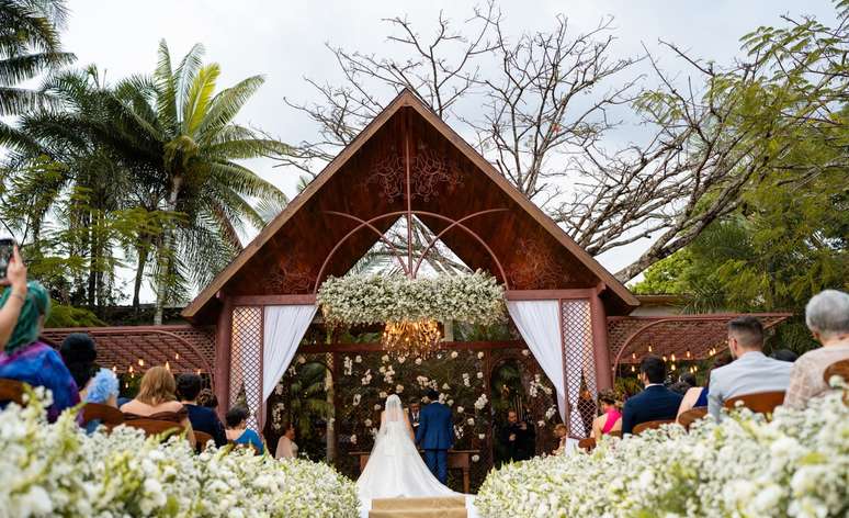 O casamento foi realizado em um belo cenário de Brasília