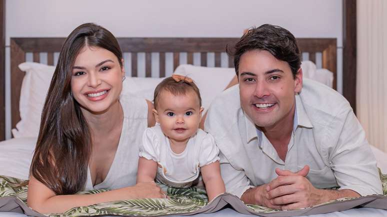 Sthéfany Vidal, Aurora e Bruno de Luca (Reprodução/Caras/Mariana Salles)