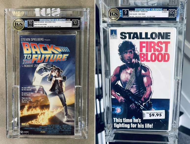 Fitas VHS dos filmes "De Volta para o Futuro" e "Rambo" valem muito no eBay