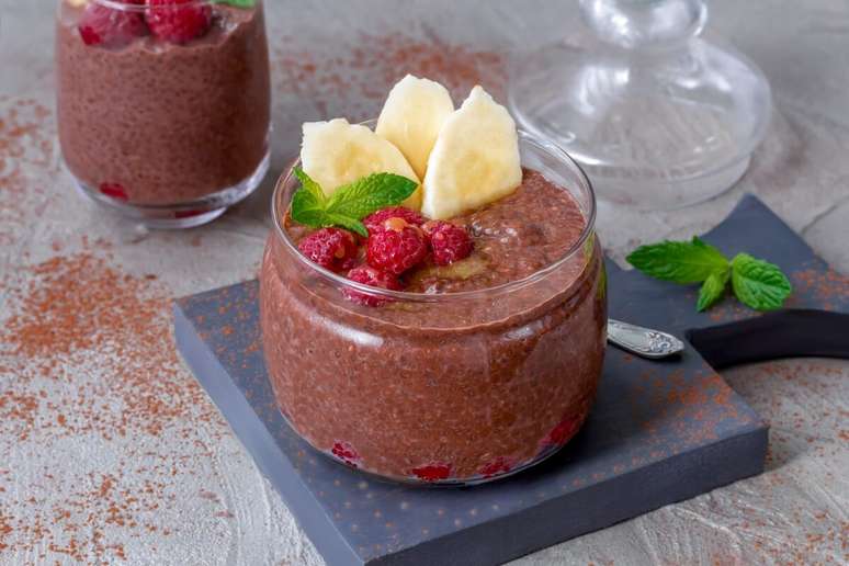 Musse de chocolate com chia