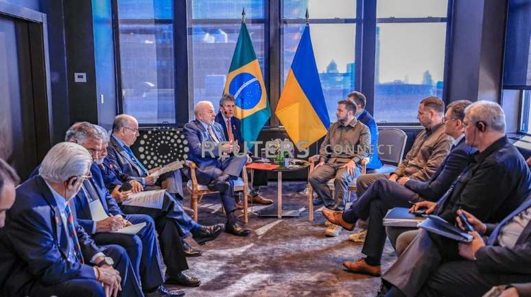 Lula se encontra com o presidente da Ucrânia, Volodymyr Zelenskiy
20/09/2023. Ricardo Stuckert/Brazil Presidency/Handout via REUTERS 