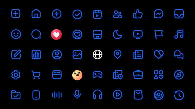Novas versões dos ícones e dos emojis de reações (Imagem: Reprodução/Meta)