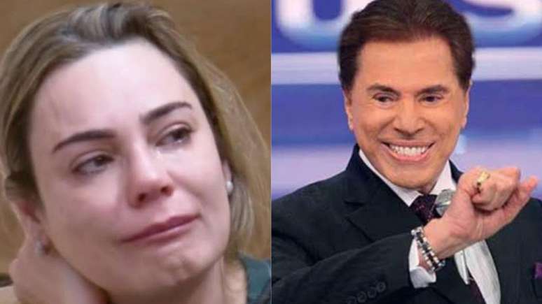 Rachel Sheherazade e Silvio Santos. Reprodução/ Record e SBT