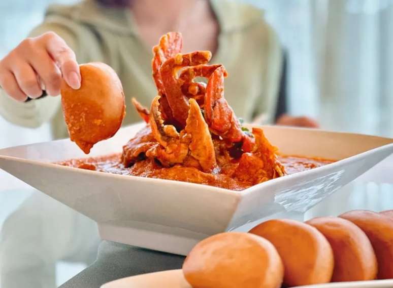 Restaurante Seafood Paradise, em Singapura vende caranguejos por peso