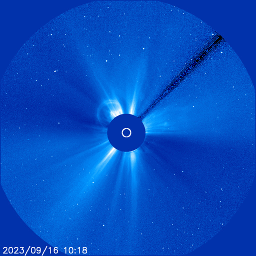 Coronal mass ejection recorded last weekend (Image: Playback/NASA/SOHO) Coronal mass ejection recorded last weekend (Image: Playback/NASA/SOHO)