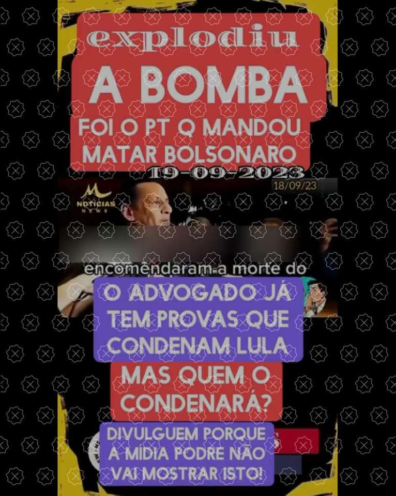 Entrevista antiga concedida por Frederick Wassef circula como se fosse recente; legenda afirma que advogado teria provas de que PT mandou matar Bolsonaro
