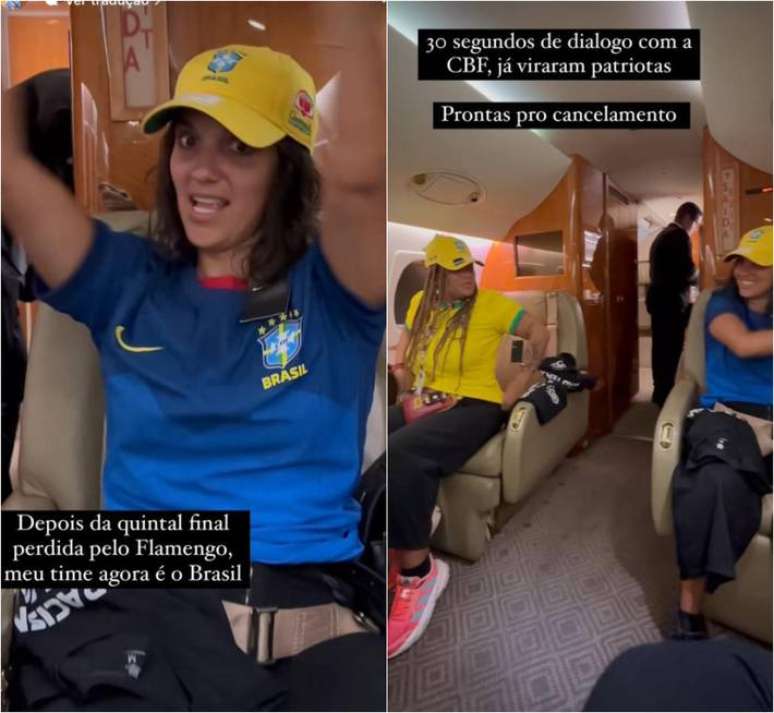 Assessoras de Anielle Franco debocham da CBF em voo da FAB e abrem camisa do Fla em torcida do São Paulo