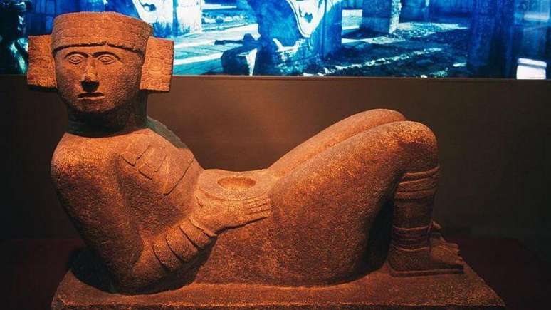 O chac mool encontrado em Chich&eacute;n Itz&aacute; &eacute; o mais conhecido desse tipo de escultura