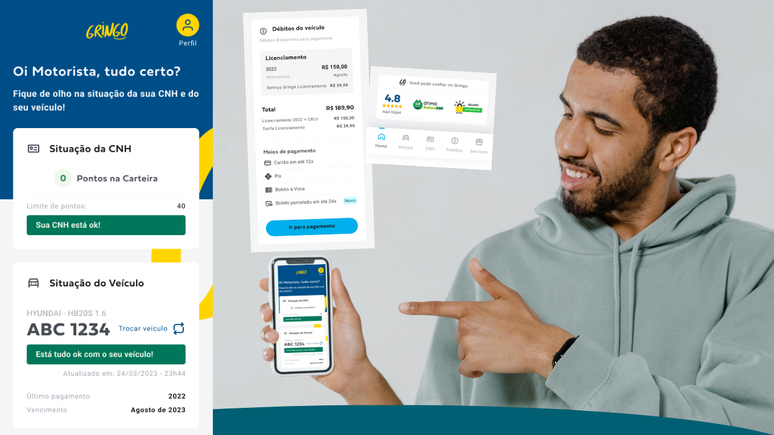 Gringo: aplicativo facilita a vida do motorista na hora do licenciamento