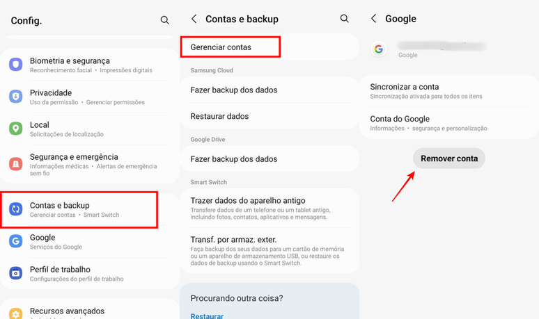 Você pode acessar as configurações para sair do Gmail no celular (Imagem: Captura de tela/Fabrício Calixto/Canaltech)