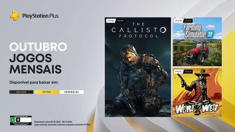 Confira a lista de jogos gratuitos da PS Plus em outubro