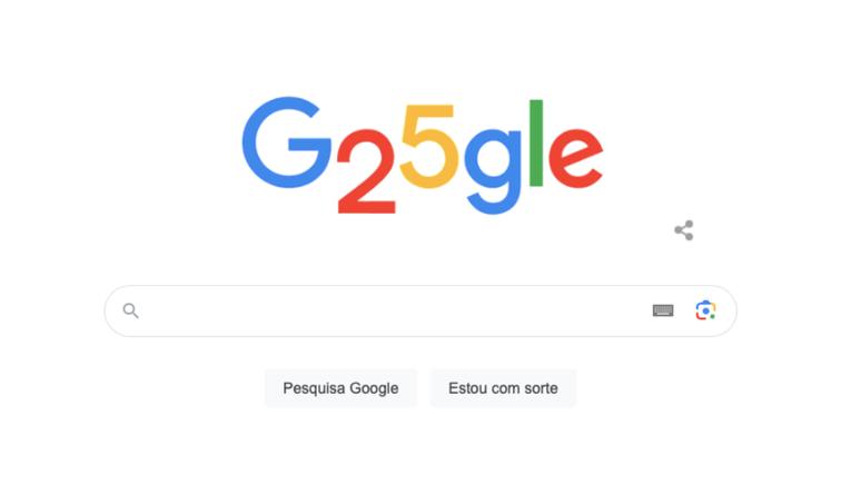 Google cria doodle em homenagem ao aniversário de 25 anos