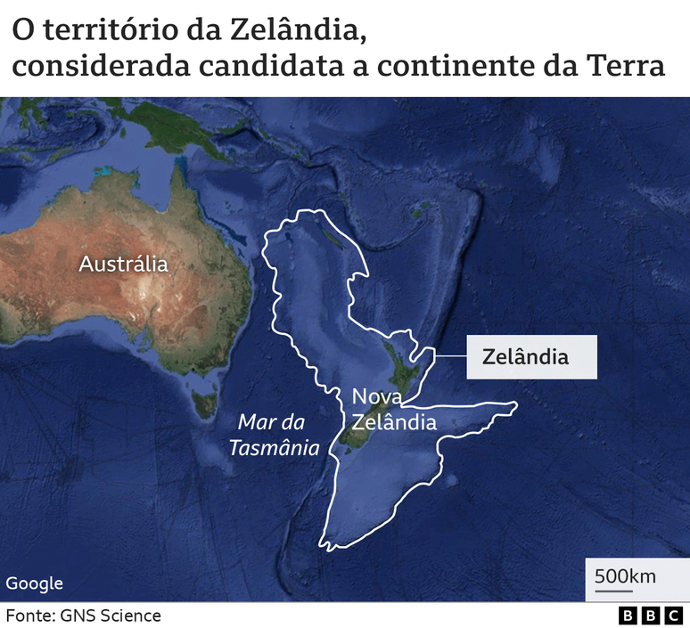 Mapa do território da Zelândia