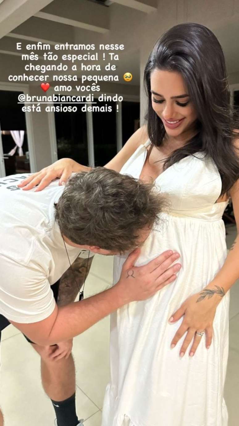 Bruna Biancardi e o Leo, padrinho da filha. Reprodução/Instagram