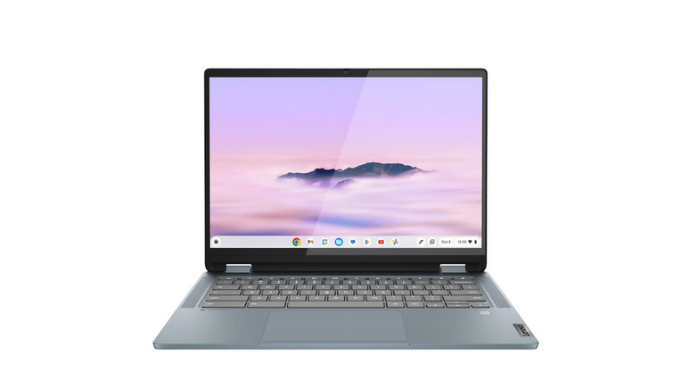 O Lenovo IdeaPad Flex 5i Chromebook Plus é o modelo mais potente e versátil entre as novidades, com CPUs até o Core i5 1334U (Imagem: Divulgação/Lenovo)