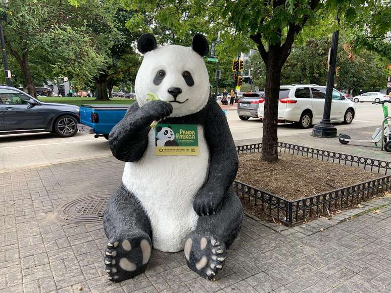Anúncios sobre o “Panda Palooza” foram espalhados pela capital americana, onde os pandas são a principal atração do zoológico há mais de meio século