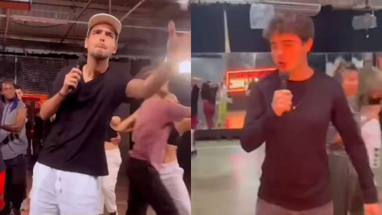 João Silva e João Augusto Liberato publicaram vídeos de ensaios para a 'Batalha do Lip Sync', no 'Domingão'.