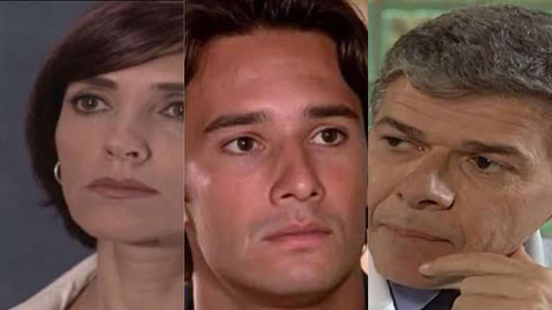 Helena (Christiane Torloni), Diogo (Rodrigo Santoro) e César (José Mayer) em 'Mulheres Apaixonadas'. Reprodução/ Globo