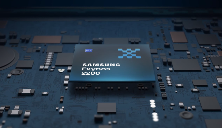 O Exynos 2400 foi revelado nesta quinta (5), prometendo "CPU 70% melhor e 14,7x maior desempenho de IA" que o Exynos 2200, trazendo ainda nova GPU AMD com RDNA 3 (Imagem: Reprodução/Samsung)