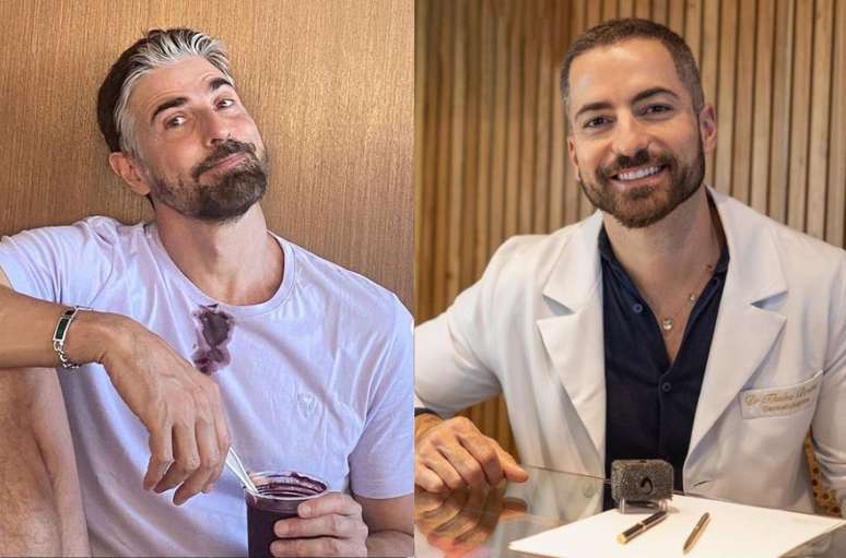 Reynaldo Gianecchini and Thales Bretas are seen leaving a restaurant together in Rio
